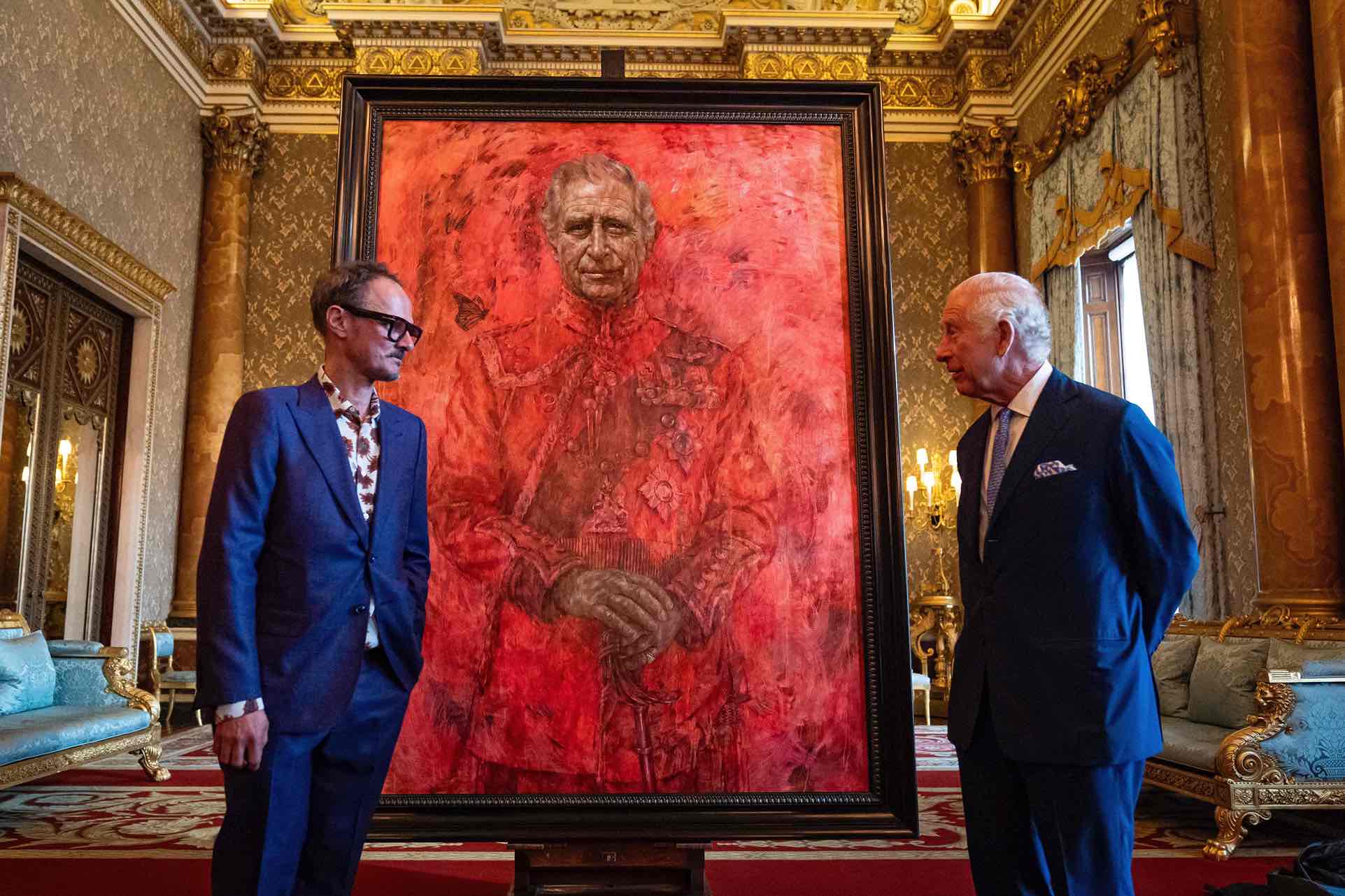 Artist Jonathan Yeo and Britain's King Charles III