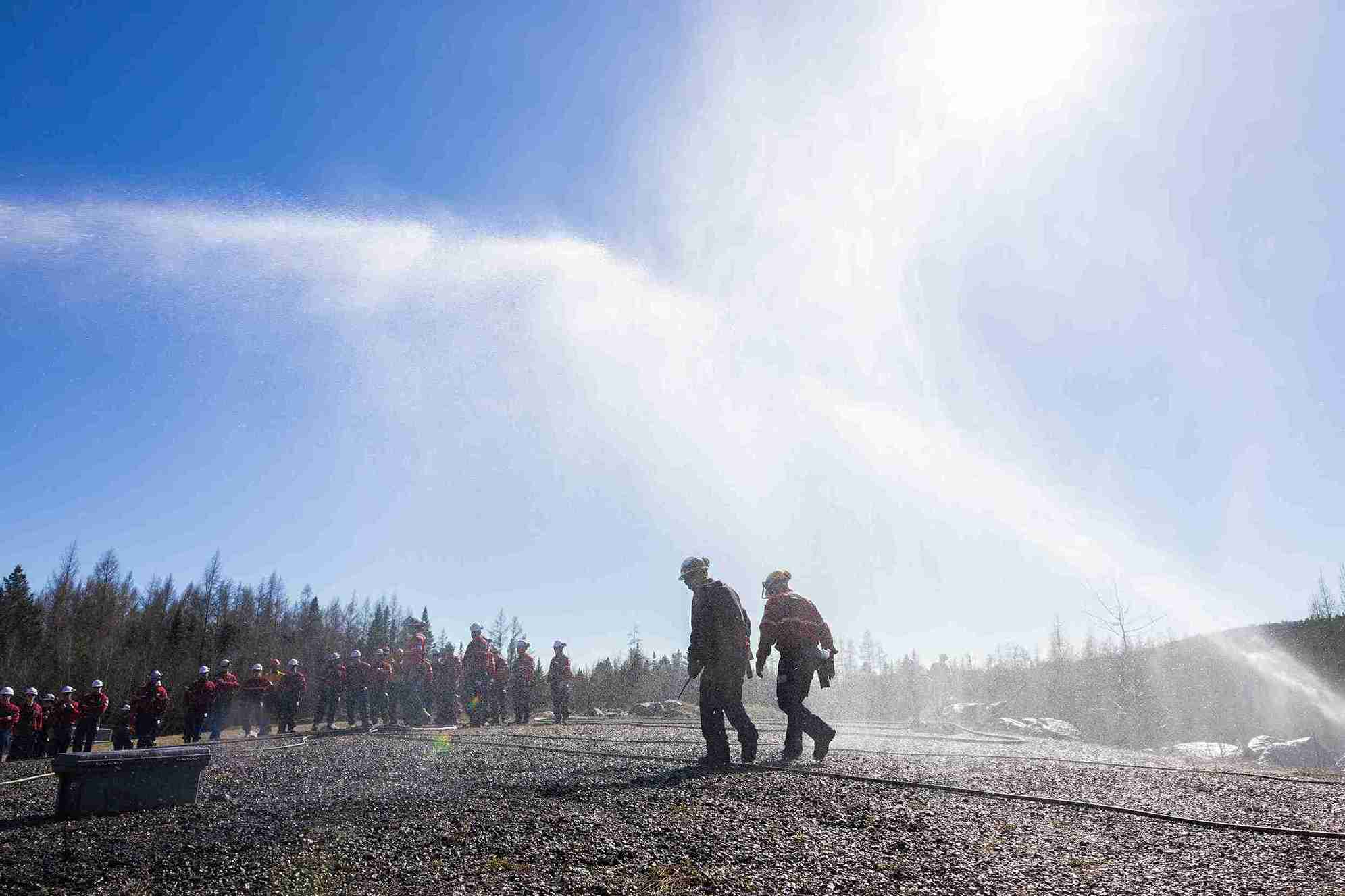 Forest firefighters in Canada