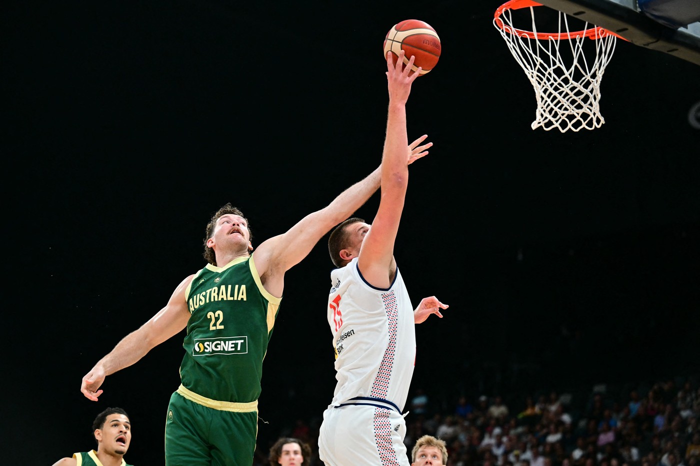 Serbia's center #15 Nikola Jokic during the Basketball Showcase friendly match between Serbia and Australia